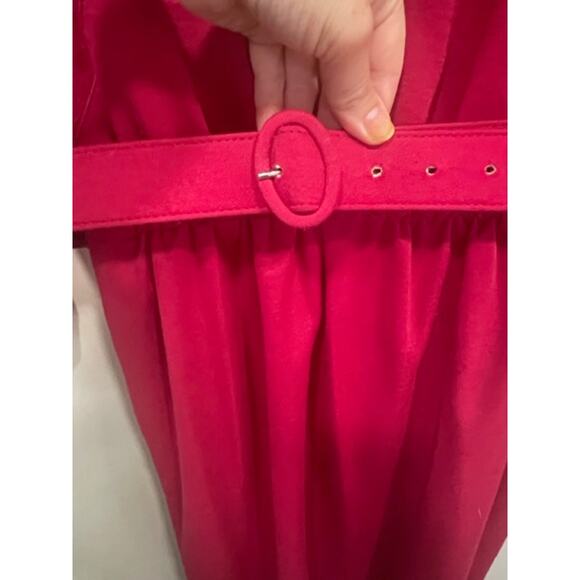 Vintage Willi of California Mid-Length Dress Belted Polyester Suede Sz 14 - Picture 5 of 11